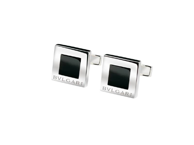 GEMELLI ARGENTO E SMALTO NERO BULGARI GM854319